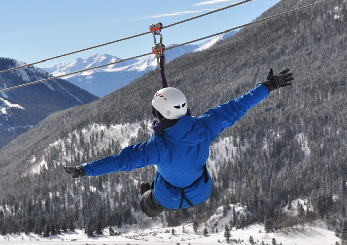 Winter Zip Line in Breckenridge